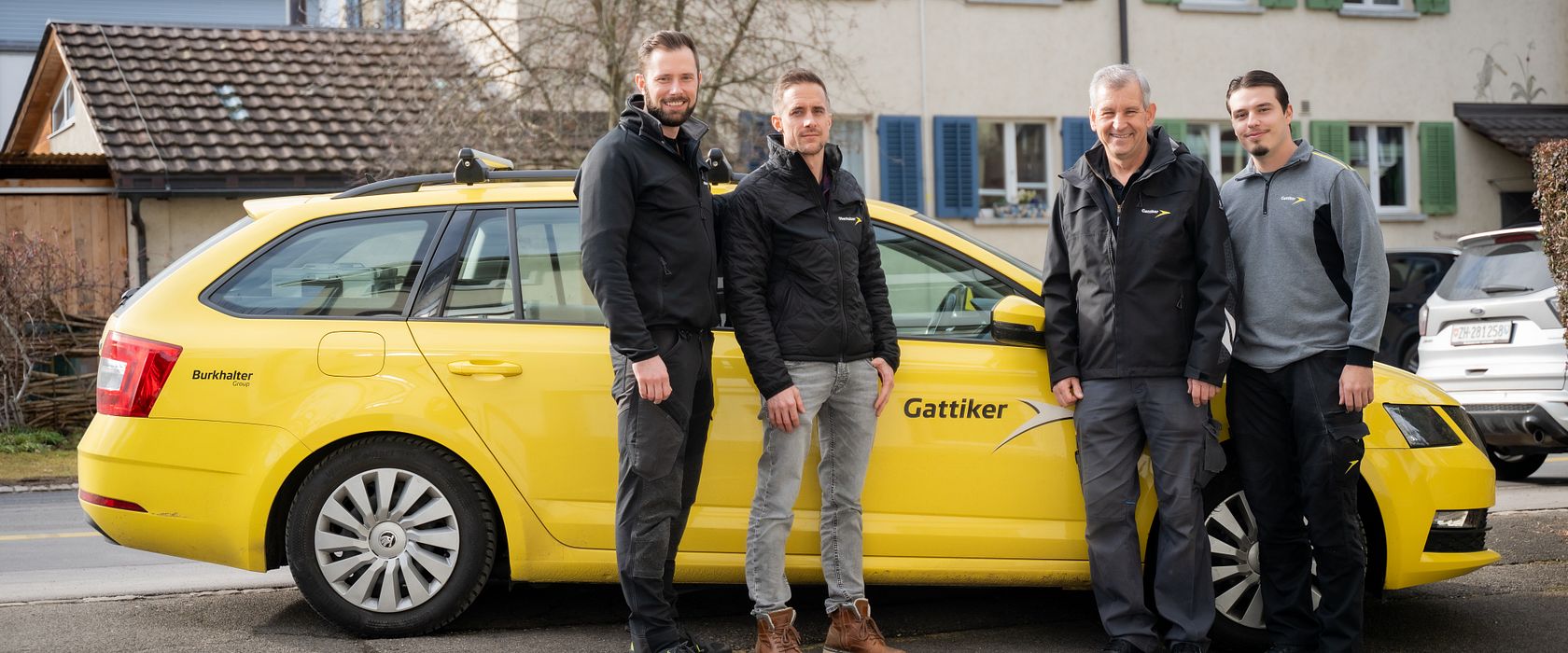 Das Team von Gattiker Elektro: Mirko Weiss, Ismael Heusser, Hansruedi Gattiker, Rinor Ahmetaj (v.l.)